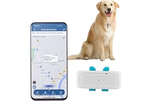 TKMARS 4G GPS Tracker Hund Tracker Hund mit Akustischem und Optischem Alarm, SOS Kostenlose Anwendungen Kein Abonnement Erforderlich, Ip66 Wasserdicht