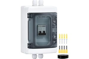 DIHOOL Disjoncteur DC 12 V - Disjoncteur PV - Système solaire - Courant continu 30 A - 2 pôles (DC12 V-DC400 V ou AC110-400 V) - Avec boîtier étanche IP65