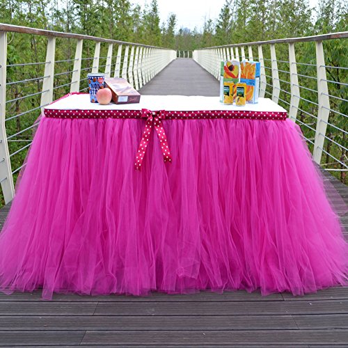 Lianle tutu gonne da tavolo per ragazza principessa party Baby Shower wedding Birthday parti decorazione Rosy