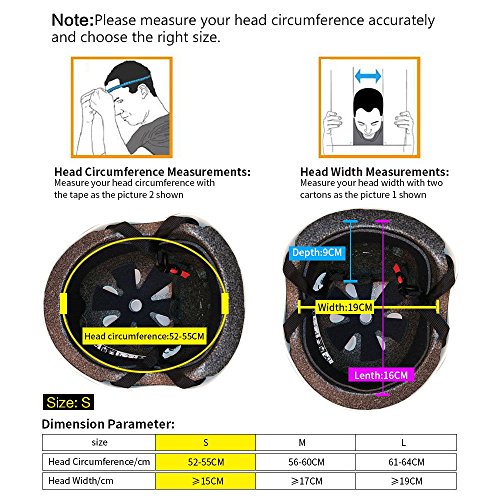 Kinder Skateboarder Helm Fahrradhelm Unisex Verstellbar Schutzhelm für Junge Mädchen Skate BMX Fahrrad Roller Sport - 5