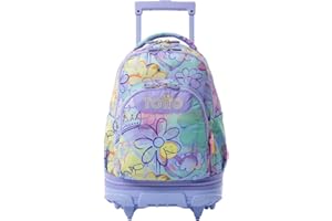 TOTTO - Mochila Escolar con Ruedas Desmontables, Modelo Tiza, Capacidad 26 L, Mochila PC 15.4", Bolsillo Botella, Manija Telescópica, Espaldar Ergonómico y Correas en S, Estampado Grafily