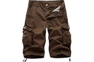 Oanviso Pantalones Cortos para Hombres Cargo Pantalones Cortos con Prácticos Bolsillos y Patrón de Camuflaje Casuales Pantalones Cortos Vintage Bermuda Shorts de Trabajo Duraderos en Verano