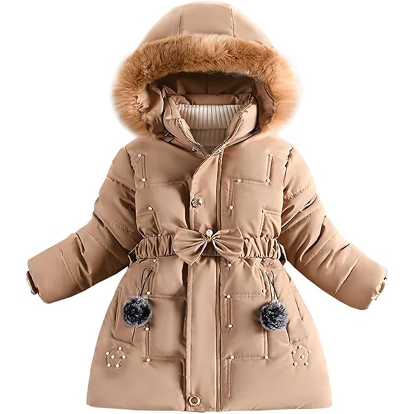 Blouson Hiver Garçon Fille Coupe-vent Manteau Hiver Enfant Garçon Fille - Parka Doublé Capuche - Taille 92-140cm Vêtement Enfant Hiver