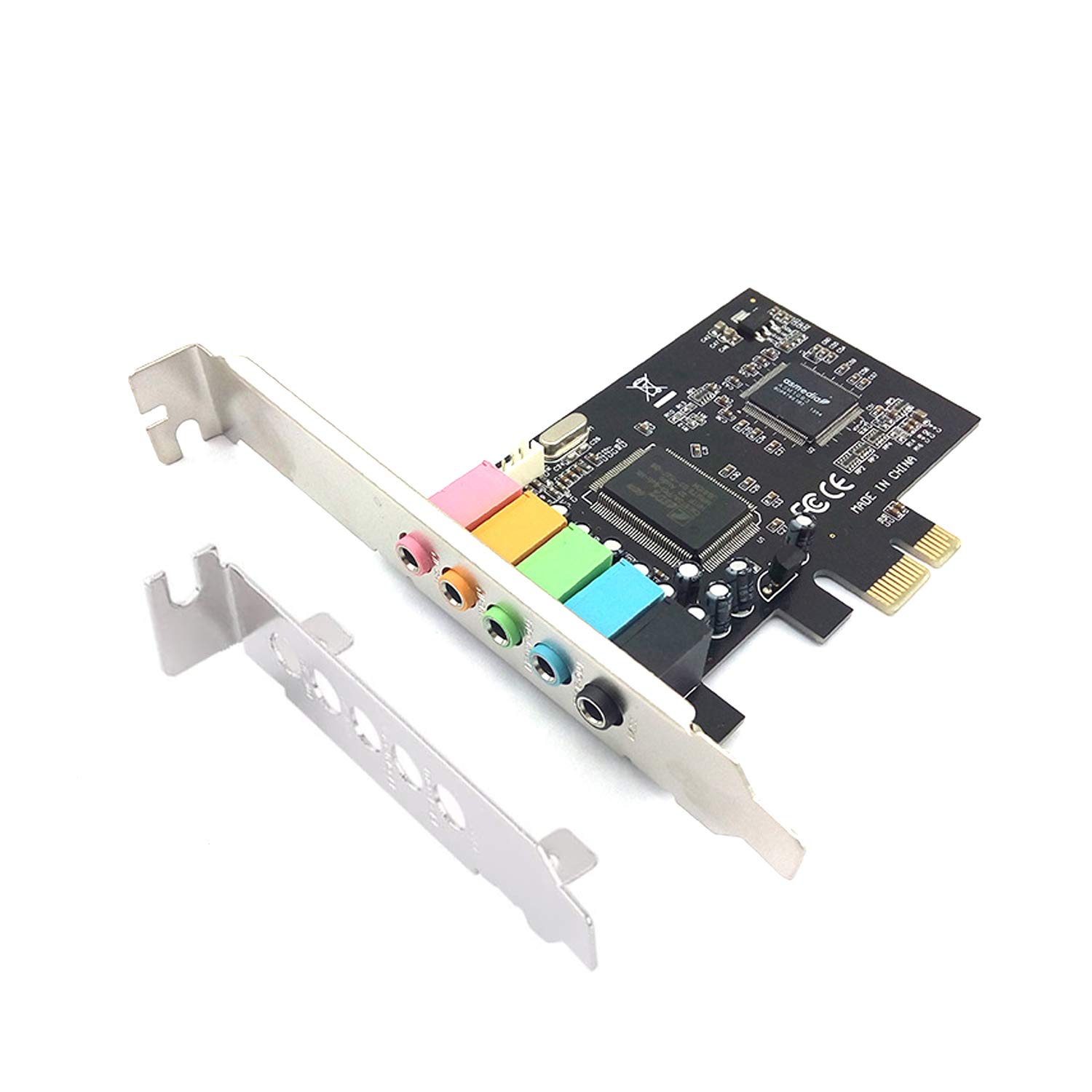 Padarsey PCIe Sound Card, 5.1 Internal Sound Card for PC Windows 10 with Low Profile Bracket, 3D Stereo PCI-e Audio Card, CMI8738 Chip 32/64 Bit Sound Card PCI Express Adapter