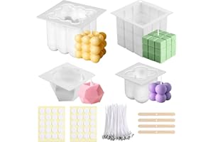 ZOONVII Kerzenform Bubble Kerzen Kit, 3D DIY Silikonform, Kerzen-Gießen Formen, Silikon Kerzenwachs Formen, Kerzen Formen Silicon, Für DIY Aromatherapie Kerzen, Heimdekorationen (4 Stück)