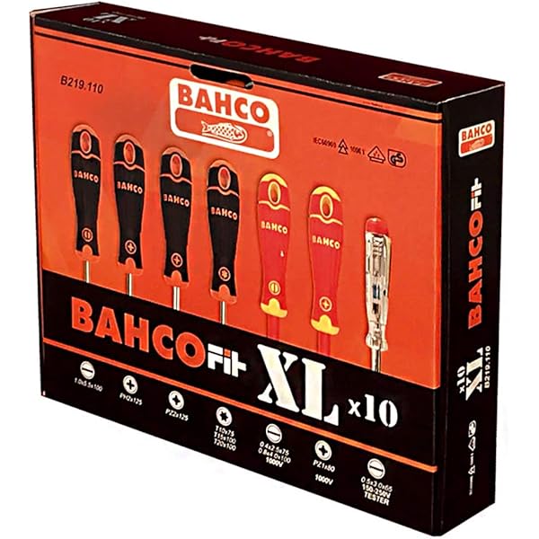 Bahco Fit XL - Juego de destornilladores (10 unidades, B219 ...