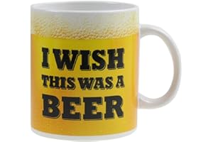 ootb Taza de Porcelana, I Wish This Was a Beer, Amarillo, 15 x 14.2 x 12 cm