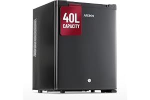 Arebos Mini Kylskåp 40L | Tyst Minibar ≤27 dB | Låsbart Dryckeskylskåp med LED & Justerbar Temperatur 5–18 °C