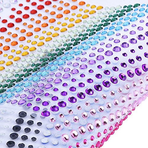 eBoot Acryl Schmucksteine, Strasssteine 900 Stück 3mm 4mm 5mm Bunten Strass Aufkleber Blatt - 6