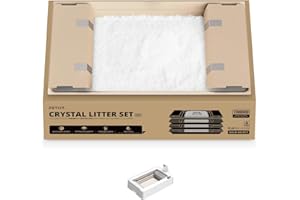 PETKIT Kit de Litière pour Chat en Cristal, Compatible avec PUROBOT Crystal Duo, 6X Désodorisante, 99% sans Poussière, Changement en 3 Étapes, Pas de Nettoyage (4 Pcs)