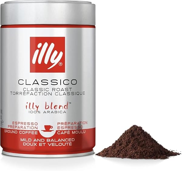 illy Classico Ground Coffee, Medium Roast, 100% Arabica, Suitable for Espresso, Moka Pot, Cafetiere & Filter Coffee, 250g Tin - 1