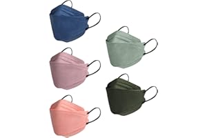 QinMMSPORTS 50 Stück Erwachsene 3D Bunte Mund und Nasenschutz Schutz_Maske_ Wunderschönen Fischform Staubdicht Faltbar Atmungsaktiv Mund-Nasen-Schutz für Damen Herren (A-01, Einheitsgröße)