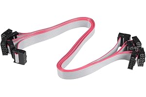 sourcing map Conector IDC de 10 Pines Conector Hembra del Cable de Cinta Plana 30cm 2,54mm,5pcs