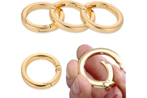 KSJEHW 4 Pezzi Anelli per Borse, Scatto Molla Rotonda, Moschettoni per Borse, Gancio Fibbia Portachiavi, per Zaini, Portafogli, Bagagli Cinghie, Artigianato（35 mm, Oro