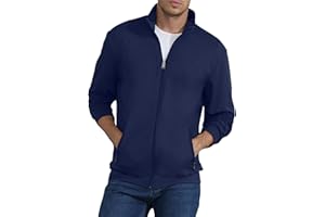 CTU Mens Sweatshirt Full Zip Active Stretchable Jacket Lightweight Long Sleeve Jacket