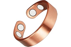 EnerCoppeX 3500 Gauss Magnetic Ring for Men and Women, 99.99% Pure Copper Magnetic Ring, Classic Graphic Design Including 4 Magnets (A)