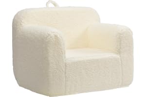 ‎BEJOY BEJOY Kindersofa - Ultra-Weicher Schaumstoff Gefüllter Kindersessel, Kuscheliger Sherpa Lesecouch für Mädchen und Jungen - Creme