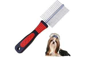 SOOJET Pettine per Toelettatura con Doppia Fila di Denti a Rastrello per Cani e Gatti - Spazzola per Peli Medi e Lunghi (1PCS)