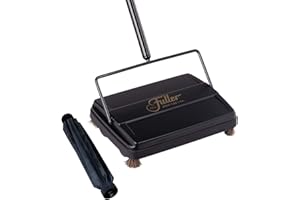 Fuller Brush Electrostatic Carpet & Floor Sweeper with Additional Rubber Rotor - 9" Cleaning Path - Lightweight - Ideal for Crumby & Wet Messes - Works On Carpets & Hard Floor Surfaces (Black)
