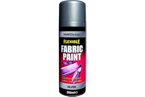 PAINT FACTORY Diva Group Flexible Fabric Spray Paint Silver 200ml for Leather Vinyl and Fabric