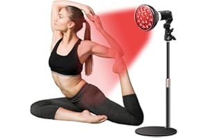 Aolawco Rotlichtlampe mit Sockel, 850nm & 660nm Infrarotlampe, 54W 18LEDs Lichtlampe, Hochgradig Skalierbar Rotlicht, Red Light für Männer und Frauen Geburtstagsgeschenke