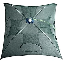 Red de pesca plegable Trampa portátil malla para la pesca de peces gambas peces verde, 4 trous 72cm