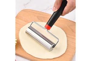 LdawyDE Rouleau à Pâtisserie, Rouleau Patisserie en Acier Inoxydable Rouleaux à Pâtisserie Avec manche Cuisson pour étaler la Pâte à Pizza Biscuits Fondant (11.6 cm)