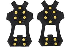 ‎ALOMEJOR Alomejor 1 Paar Traction Stollen Anti Slip 10-Stud Steigeisen Slip-on Stretch Schuhe Grödel & Spikes für Winter Outdoor Sports Klettern (L)