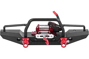 KIKYO Kit de cabrestante de Oruga RC, Parachoques Delantero de aleación de Aluminio con cabrestante de Coche RC con cabrestante para Traxxas TRX-4 Pieza de actualización de Oruga de Coche RC