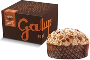 Galup Panettone Italien avec Gouttes de Chocolat et Glaçage aux Noisettes IGP du Piémont, 750 Grammes