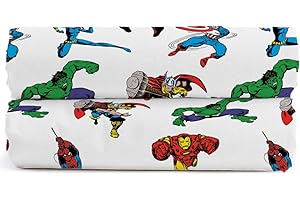 Jay Franco Marvel Comics Avengers Comic Cool - Sábanas bajeras 100 % dobles, paquete de 2
