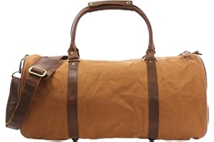 LECONI Reisetasche für Damen & Herren Ledertasche Weekender groß Sporttasche Männer + Frauen Handgepäck Sporttasche echtes, Cognac / Braun, L