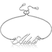 Bracciale In Argento 925 Con Targhetta Personalizzabile, Incisione Nome Bambino Inclusa, Chiusura Regolabile 16 Cm