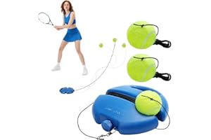 APOMOONS Tennis Trainer Balle de tennis avec cordon - 2 balles rebondissantes - Outil d'auto-apprentissage - Équipement d'entraînement de tennis pour le jardin, l'extérieur et l'entraînement solo