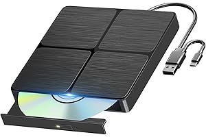 ‎YAEONKU Yaeonku Externes Blu Ray CD DVD Laufwerk, USB 3.0 Typ-C 3D Bluray CD DVD BD Brenner Player Schlankes Bluray DVD Laufwerk für MacBook Laptop Desktop PC Laptop Kompatibel mit Mac OS Windows XP/7/8/10/11