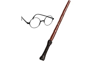 Rubies Official Harry Potter Accessory Pack Wand and Glasses Fancy Dress Kit, Kids Fancy Dress., Brown Halloween