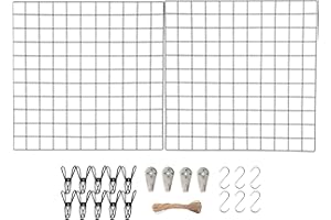 Symeton Wall Grid Black (60 x 60 cm) Pack of 2, Photo Wall Grid, Decorative Grid, Multifunctional Grid Wall, Black, DIY Photo Wall Decoration, Black Wall Grid Can Be Used with Photos, Dried Flowers