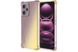 HONLEN Funda para Redmi Note 12 Pro 5G Carcasa, (6.67" Inches) Gradiente Transparente TPU Silicona Case, Protección de Esquina Mejorada Cover Oro Negro