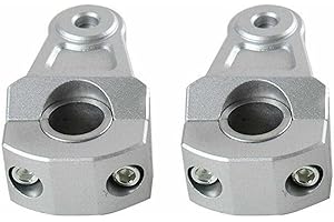 PLSUSJHAO Universal Motorrad Lenker Riser 7/8" 22mm/1 1/8" 28mm Lenkerhalterung Klemme Aluminium legierung angehoben Handlebar Bike Stem Riser Handbar Riser Clamp Silber