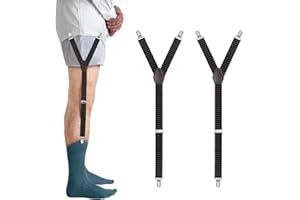 MOZEAT LENS Męski uchwyt na koszulę Stays Y Style z antypoślizgowymi klamrami i regulowaną gumową taśmą