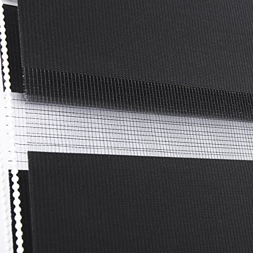 WOLTU VH5526an-a Duo Rollo Doppelrollo , Seitenzugrollo Easyfix , lichtdurchlässig und verdunkelnd , Klemmfix ohne Bohren , Anthrazit , 65cmx150cm - 3