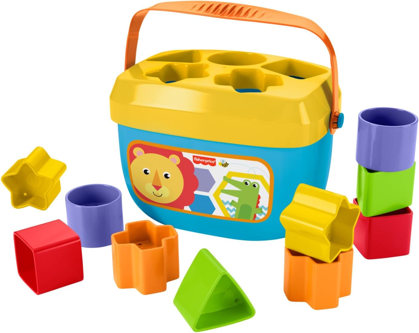 Fisher-Price Mon Trieur de Formes jouet bébé, boite avec 10 blocs, pour apprendre à trier et à empiler, couleurs vives, 6 mois et plus, FFC84