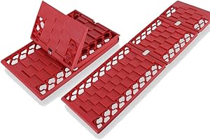 Jeremywell All-Weather Foldable Auto Traction Mat Tire Grip Aid, Car Escape, Emergency Off Road Traction Tool, Work for Snow, Ice, Mud, and Sand (2-Pack)