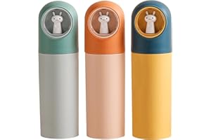 Generic Suuwwn Zahnbürsten Etui Kinder, 3 Stück Tragbarer Zahnbürstenhalter für Kinder, Grün, Blau, Rosa