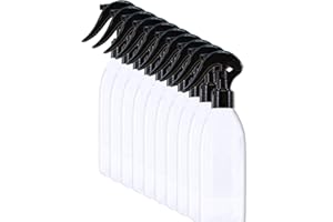 MARTENBROWN Packano 10 flaconi spray vuoti in PET da 250 ml, colore bianco, con testina spray nera, flacone spray