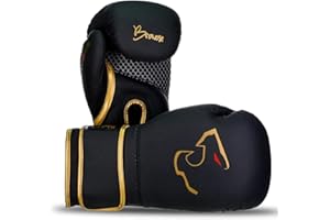 BRAVOSE Alpha Strap Boxing Gloves Mens, Women for Entry Level Boxers for Punching Bag Training & Sparring MMA Kick Boxing Muay Thai Made By Premium PU Leather Ventilated Palm
