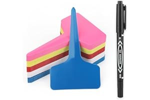 KINGLAKE 100 Pieces Marqueurs et étiquettes de Plantes en Plastique de Type T, 6 * 10 cm étiquettes de Jardin colorées imperméables réutilisables(Multicolores)