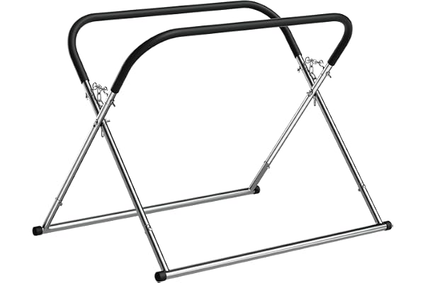 WilTec Chevalet Support Pare-Brise Pliable - 1085 x 960 x 1040 mm/réglable en Hauteur Jusqu’à 100 cm/Charge Jusqu’à 75 kg - tréteau Support de Peinture Maintien Montage Automobile