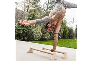 Barbarian Range Wooden Parallettes Parallel Bars Made From Hardwood Multiple Sizes (Long 10cm by 73cm)