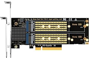 GLOTRENDS PA21 2 porte Adattatore M.2 NVMe a PCIe 4.0 X8 senza funzione di biforcazione PCIe, supporto di dimensioni 22110/2280/2260/2242/2230 (è richiesta una scheda madre con biforcazione PCIe)